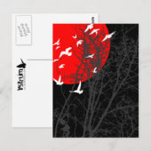 Carte Postale oiseau à silhouette (Devant / Derrière)