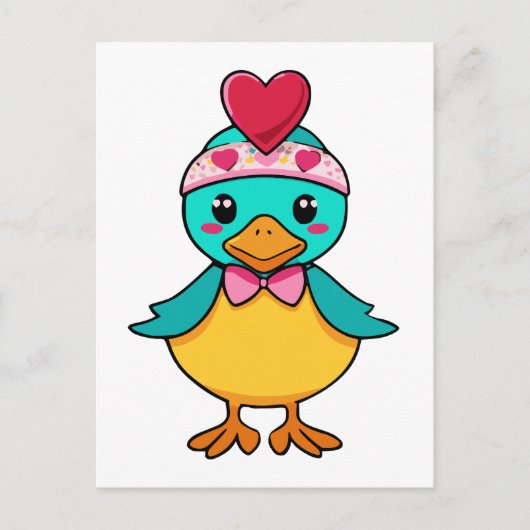 Carte Postale Oiseau adorable au coeur (Devant)