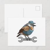 Carte Postale Oiseau artisan avec clé (Devant / Derrière)