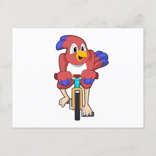 Carte Postale Oiseau avec bicyclette