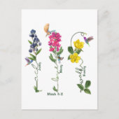 Carte Postale Oiseau Avec Fleur Justice Amour Miséricorde Et Mar (Devant)