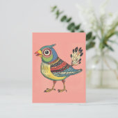 Carte Postale oiseau blanc coloré (Debout devant)