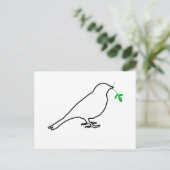 Carte postale Oiseau blanc et Twig (Debout devant)
