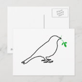 Carte postale Oiseau blanc et Twig (Devant / Derrière)