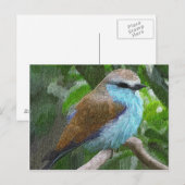 Carte postale Oiseau bleu (Devant / Derrière)