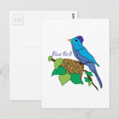 Carte Postale Oiseau bleu (Devant / Derrière)