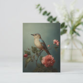 Carte Postale Oiseau bleu du matin (Debout devant)