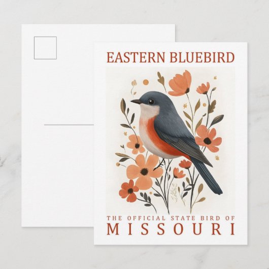 Carte Postale Oiseau bleu du Missouri USA Travel (Devant / Derrière)