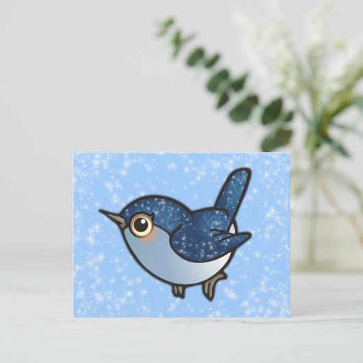 Carte Postale Oiseau bleu éclatant (Debout devant)