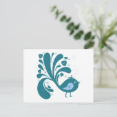 Carte Postale oiseau bleu élégant (Debout devant)