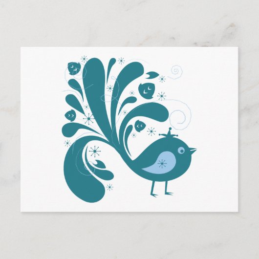 Carte Postale oiseau bleu élégant (Devant)
