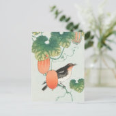 Carte Postale Oiseau chanteur en concombre Tableau Plante par Oh (Debout devant)