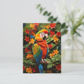 Carte Postale Oiseau coloré Macaw (Debout devant)