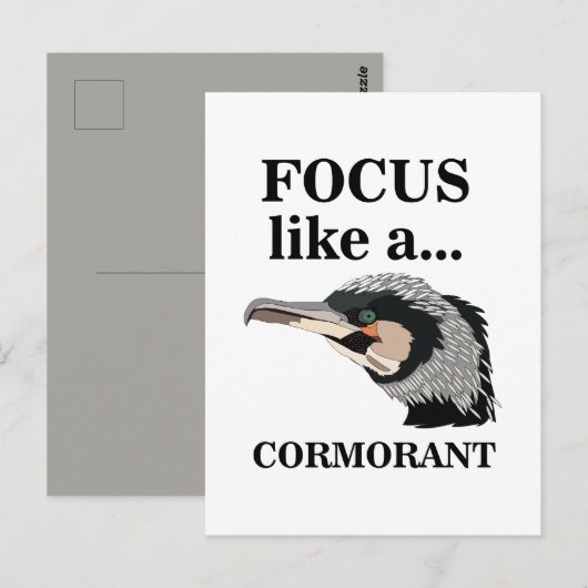 Carte Postale Oiseau Cormoran Se Concentrer Comme Un Cormoran (Devant / Derrière)