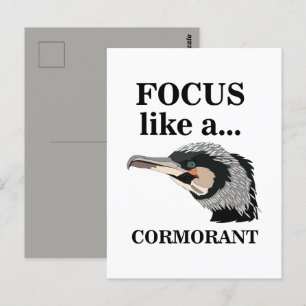Carte Postale Oiseau Cormorant Focus Comme Un Cormorant