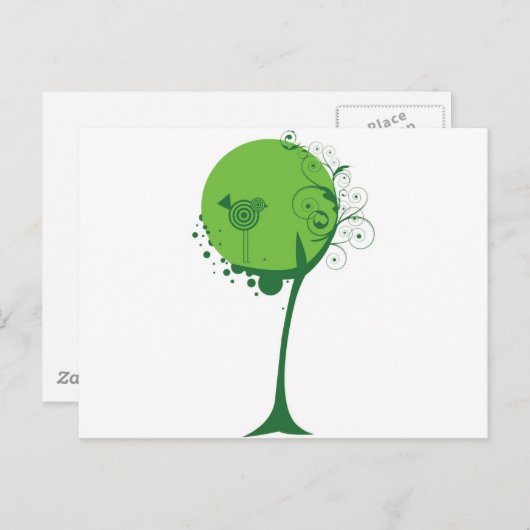 Carte Postale Oiseau d'arbre (Devant / Derrière)