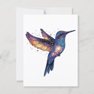 Carte Postale Oiseau-de-brousse Avec Stone Night Ciel Galaxy Ois