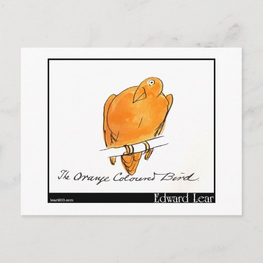 Carte Postale Oiseau de couleur orange d'Edward Lear (Devant)