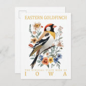 Carte Postale Oiseau de Goldfinch oriental Iowa USA Travel (Devant / Derrière)