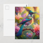 Carte Postale Oiseau de Jay Imaginaire vert (Devant / Derrière)