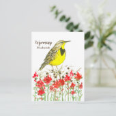 Carte Postale Oiseau de l'État de Meadowlark dans le Wyoming (Debout devant)