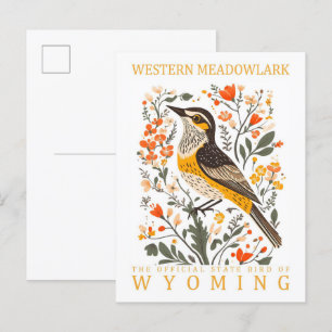 Carte Postale Oiseau de l'Ouest de Meadowlark du Wyoming