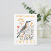 Carte Postale Oiseau de l'ouest de Meadowlark en Oregon Voyage (Debout devant)