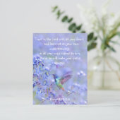 Carte Postale Oiseau de mer Bleu Jardin Fleur BibleÉcriture (Debout devant)