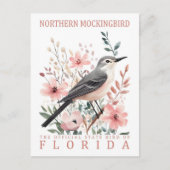 Carte Postale Oiseau de Mockingbird de Floride États-Unis Voyage (Devant)