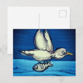 Carte Postale Oiseau de pêche (Devant / Derrière)