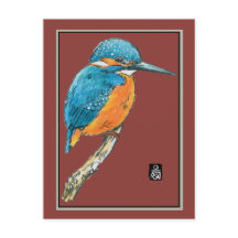 Oiseau de pêche bleu