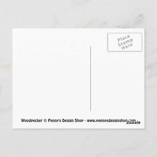 Carte postale Oiseau de Pic Rouge (Dos)