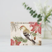 Carte Postale oiseau d'hiver vintage (Debout devant)