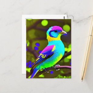 Carte Postale Oiseau d'Imaginaire coloré