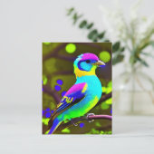 Carte Postale Oiseau d'Imaginaire coloré (Debout devant)