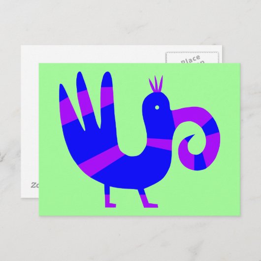 Carte Postale Oiseau drôle (Devant / Derrière)