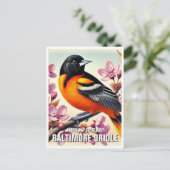 Carte Postale Oiseau du Maryland Oriole Baltimore (Debout devant)