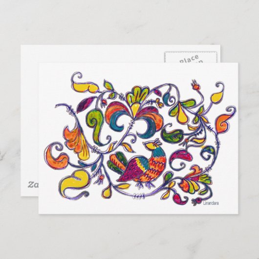 Carte Postale Oiseau du Nord de Russie (Devant / Derrière)