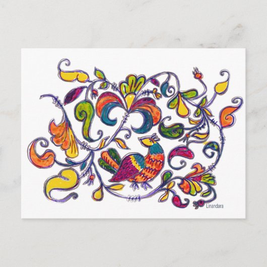 Carte Postale Oiseau du Nord de Russie (Devant)