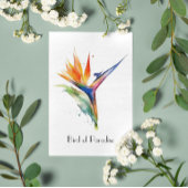 Carte Postale Oiseau du Paradis aquarelle, personnalisé