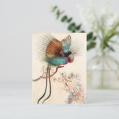 Carte Postale Oiseau du Paradis et fées (Debout devant)