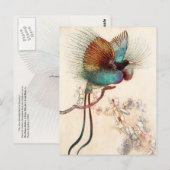 Carte Postale Oiseau du Paradis et fées (Devant / Derrière)