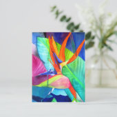 Carte Postale Oiseau du Paradis Strelitzia fleur art tropical (Debout devant)