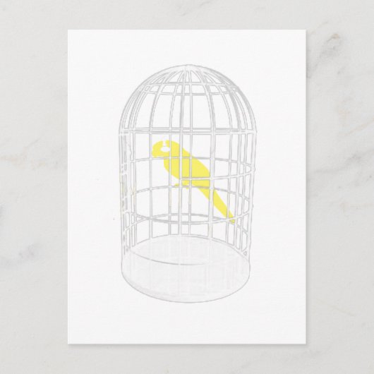 Carte Postale Oiseau en cage (Devant)