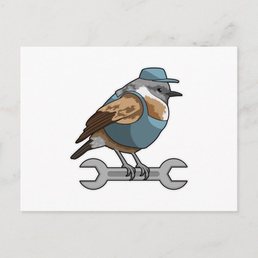 Carte Postale Oiseau en tireur avec clé (Devant)