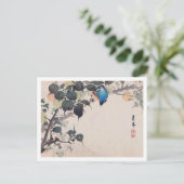 Carte Postale Oiseau et araignée, Imao Keinen (Debout devant)