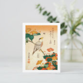Carte Postale Oiseau et belle-de-nuit, Hokusai (Debout devant)