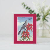 Carte Postale Oiseau et fleur de l'état de Floride (oiseau moque (Debout devant)