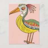 Carte Postale oiseau fantaisiste à trois pattes (Devant)