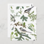 Carte Postale Oiseau feuille (Devant / Derrière)